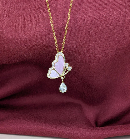 Elegant Crystal Butterfly Pendant for Women & Girls