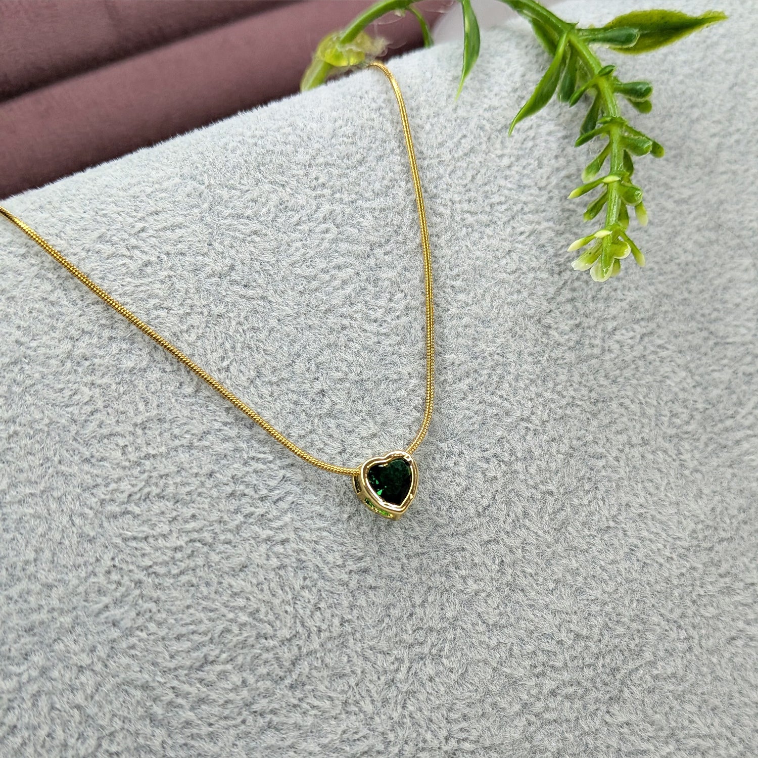 Minimal Heart Shape Crystal Pendant Necklace for Women & Girls