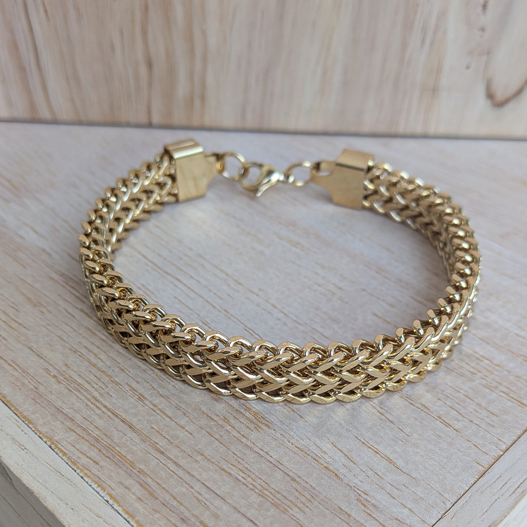 Classic Stainless Steel Woven Chain Bracelet For Men