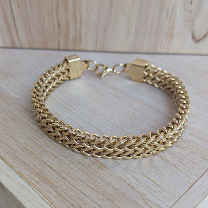 Classic Stainless Steel Woven Chain Bracelet For Men