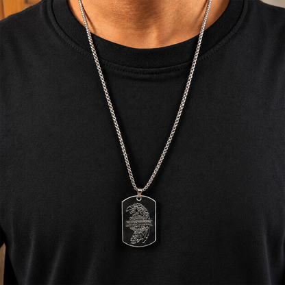Eagle Motorcycle Boy Dog Tag Pendant for Men's & Boys