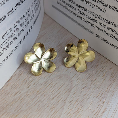 Golden Petal Glow Stud Earrings For Girls & Women (Anti-Tarnish)