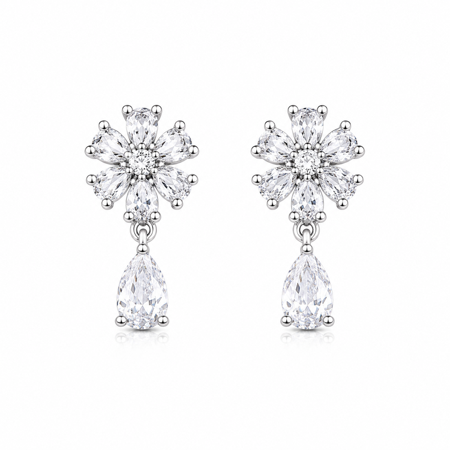 Trendy Elara Teardrop Floral Stud Earrings for Girls & Women's