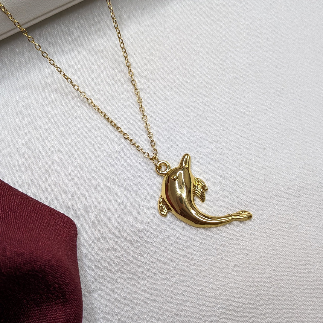 18K Gold Plated Fish Pendant For Girls & Women (Anti Tarnish)