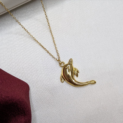 18K Gold Plated Fish Pendant For Girls & Women (Anti Tarnish)