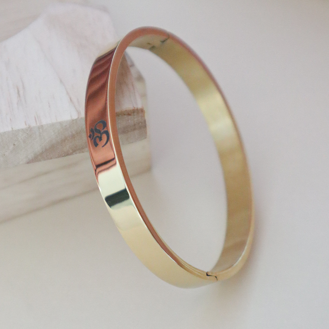 18k Gold Plated Men’s Bracelet Engraved with OM