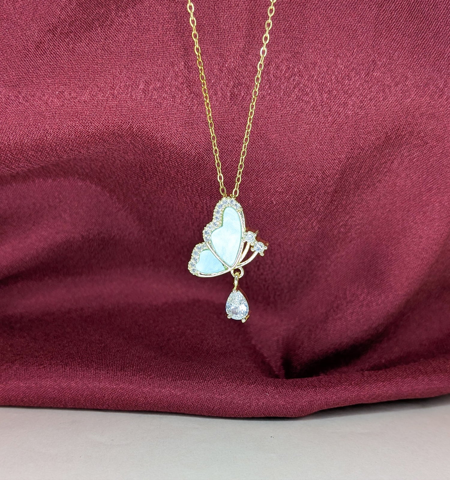Elegant Crystal Butterfly Pendant for Women & Girls