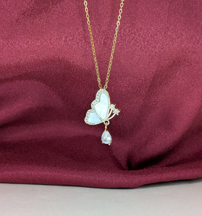 Elegant Crystal Butterfly Pendant for Women & Girls