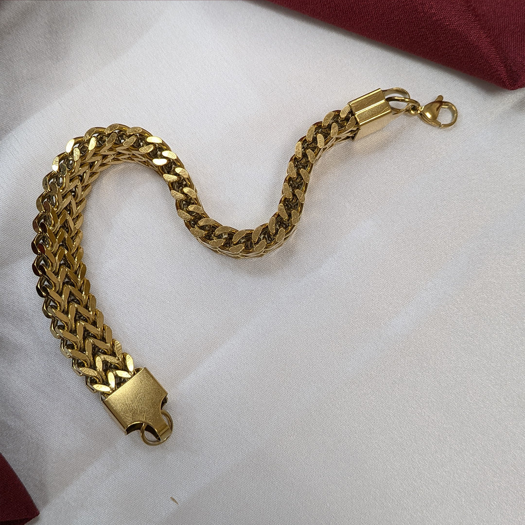 Classic Stainless Steel Woven Chain Bracelet For Men