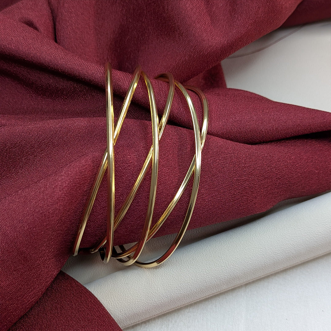 18K Gold Finish Cross Wire Bracelet for Girls & Women