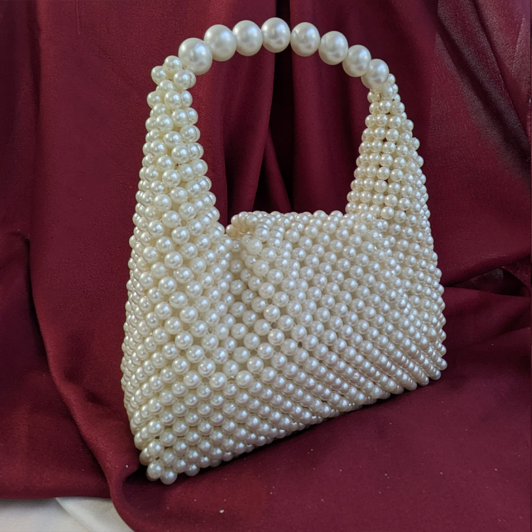 Handcrafted Pearl Beaded Handbag For Women