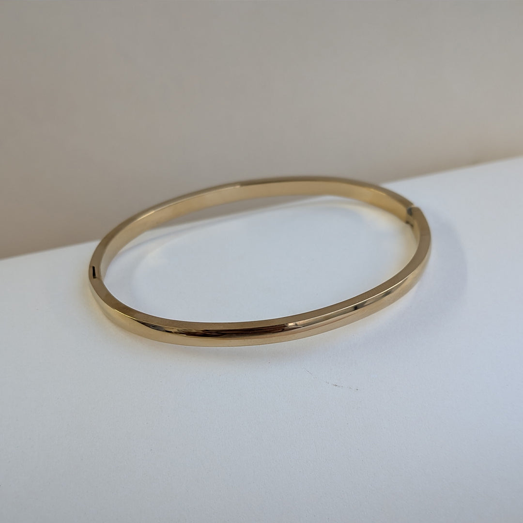 Stainless Steel Gold Plated Plain Bracelet For Girls & Women