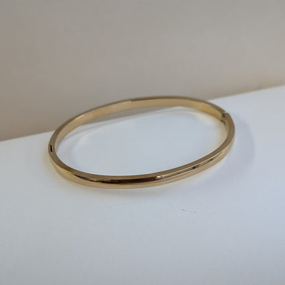 Stainless Steel Gold Plated Plain Bracelet For Girls & Women