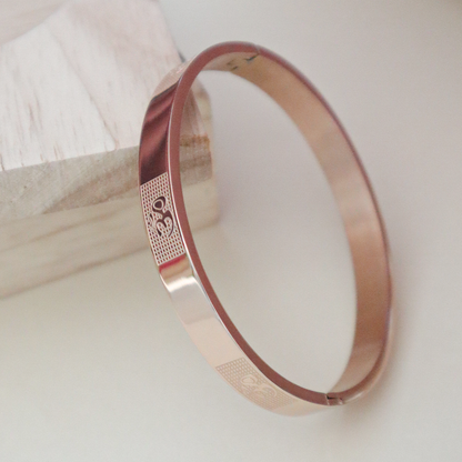 Rose Golden Stainless Steel Men’s Bracelet Engraved with OM