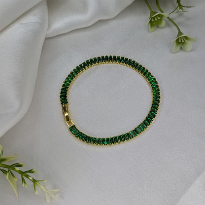 Emerald Mist Stainless Steel Tennis Bracelet