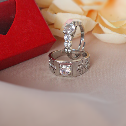Unity Shine Solitaire Couple Rings