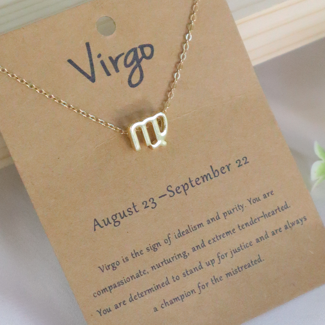 18K Gold Plated Celestial Zodiac Charm Pendant Necklace
