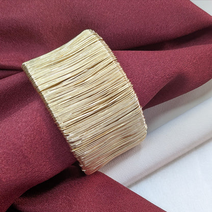 18K Gold Finish Adjustable Wide Cuff Bracelet for Girls & Women