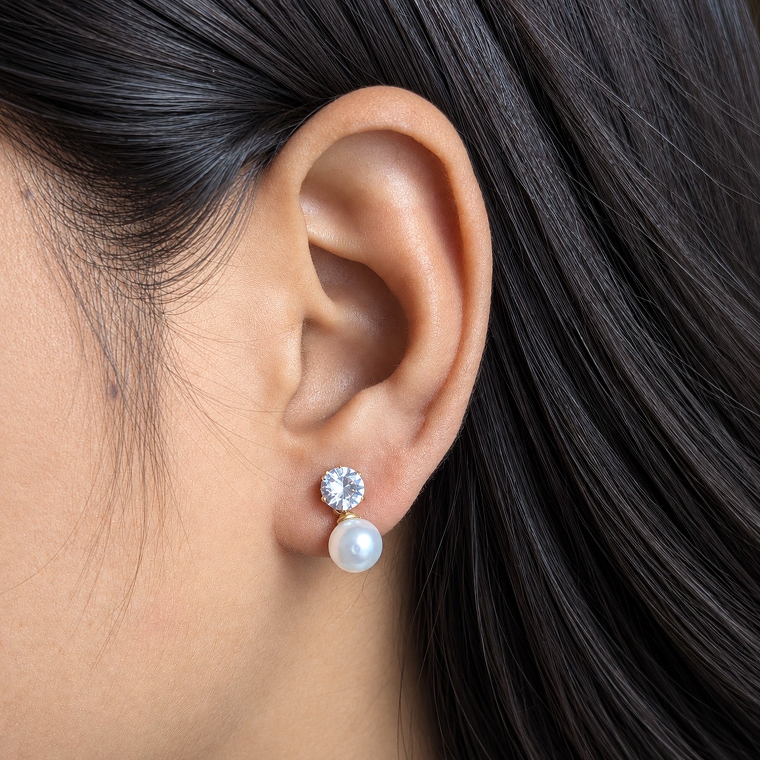 Classic White Pearl Earrings for Girls & Women