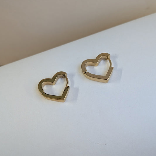 Golden Heart Trio Of Earrings For Girls & Women