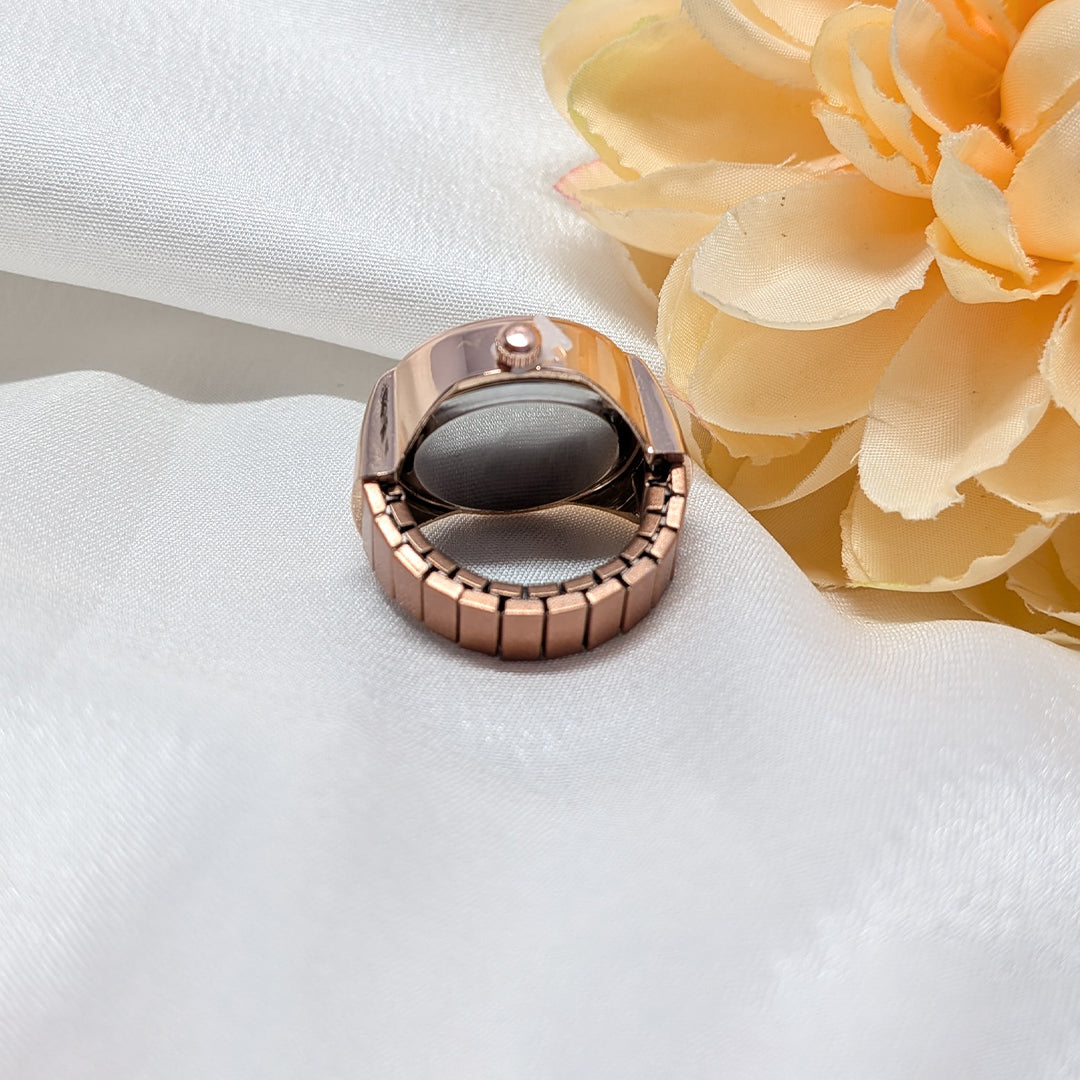 Rose Gold Stretchy Finger Ring Watch for Men & Women