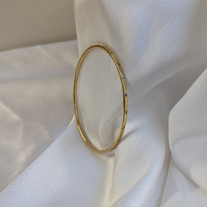 Gold Plated Slim AD Studded Classic Bracelet For Girls & Women