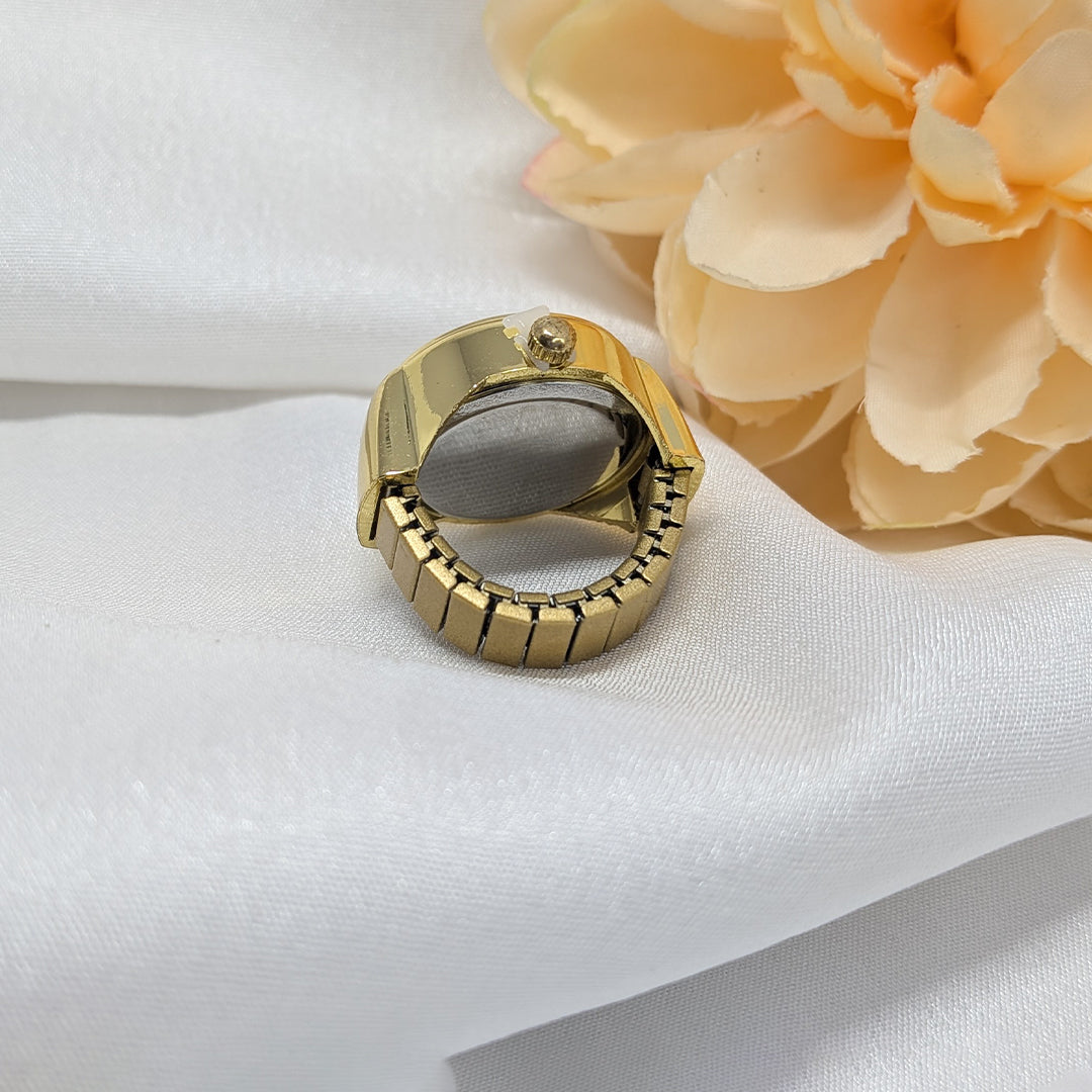 Anti Tarnish Round Stone Dial Finger Watch for Men & Women