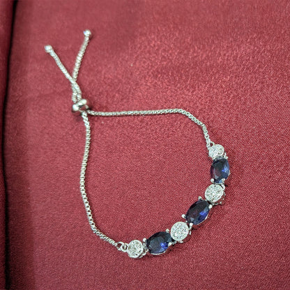 Silver Finish Oval AD Stone Jewellery Set with Earrings, Bracelet & Ring for Girls & Women