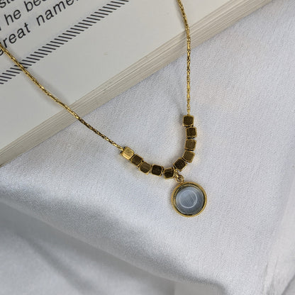 Gold Plated Geometric Beads & Stone Pendant for Women