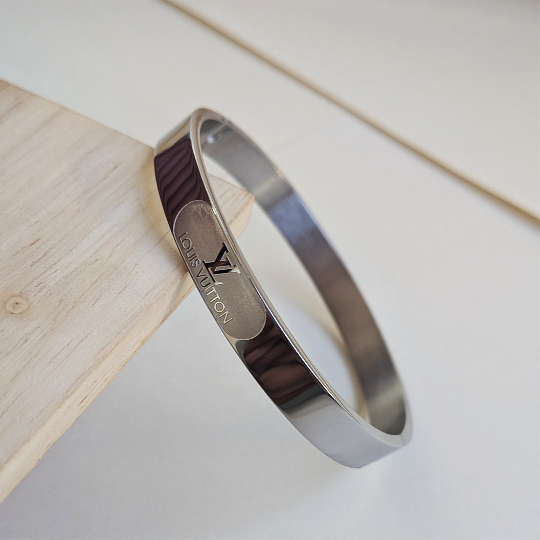 Minimalist LV Brand Inspired Stainless Steel Bracelet For Men