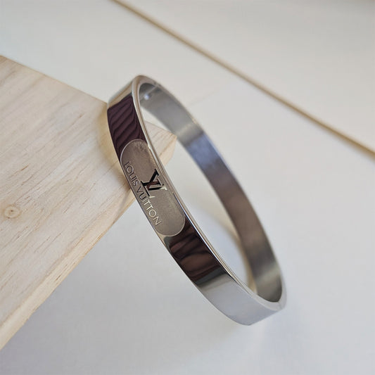 Minimalist LV Brand Inspired Stainless Steel Bracelet For Men