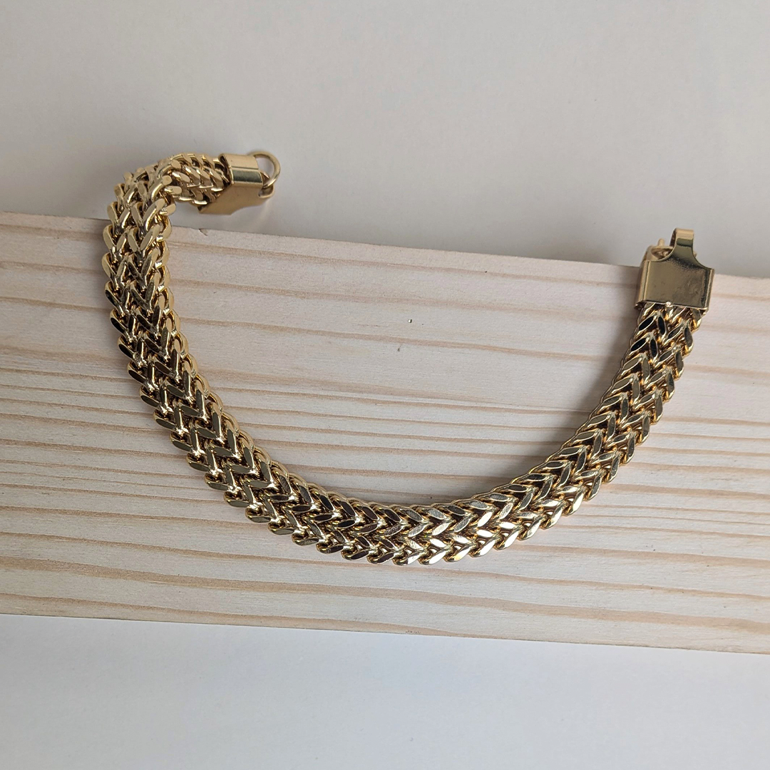 Classic Stainless Steel Woven Chain Bracelet For Men