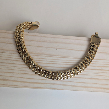 Classic Stainless Steel Woven Chain Bracelet For Men