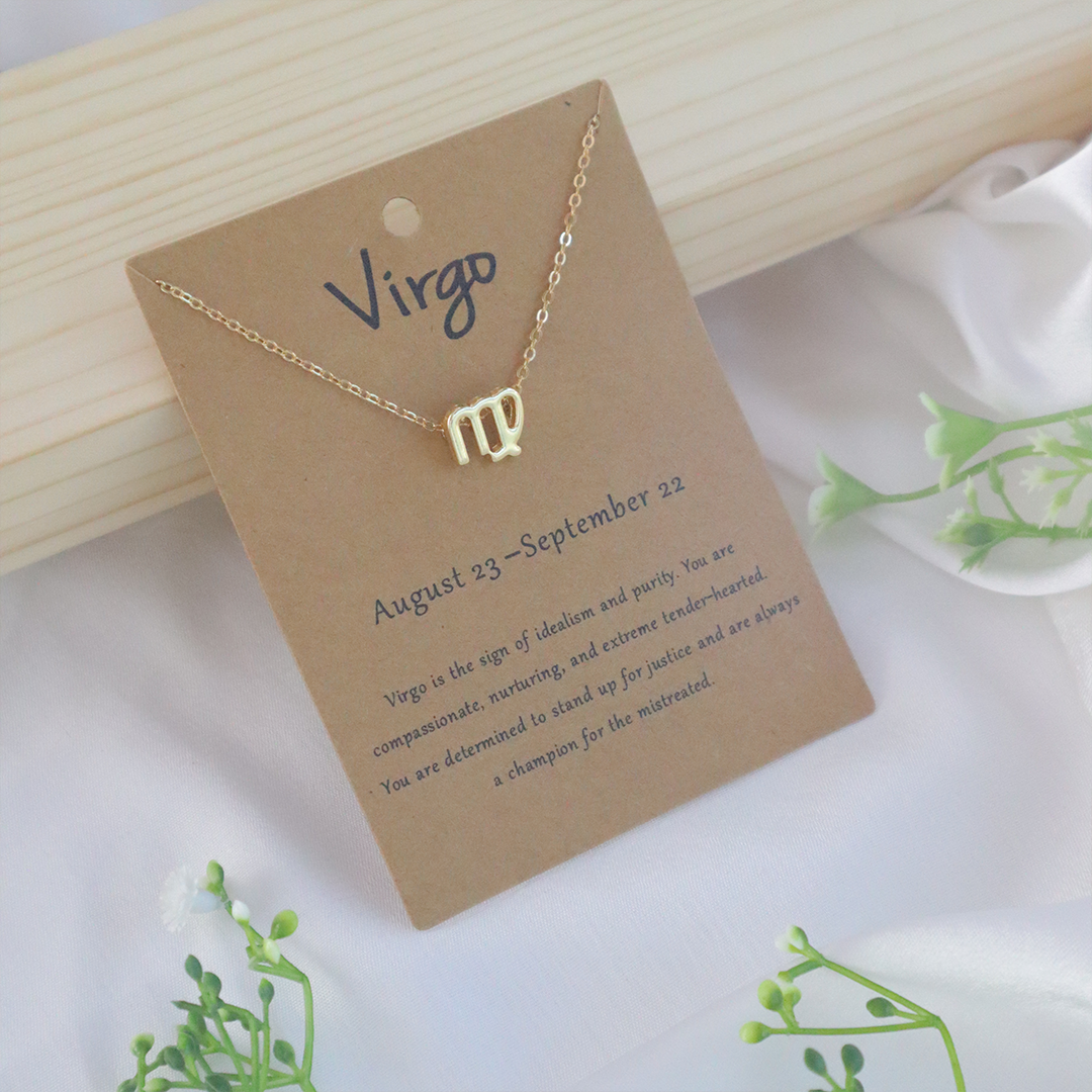 18K Gold Plated Celestial Zodiac Charm Pendant Necklace