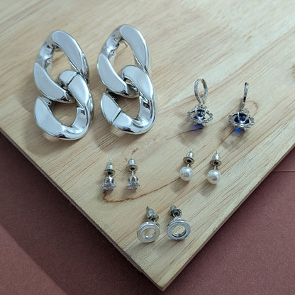 Elegant 5pcs Twisted Statement Earrings Set for Women & Girls
