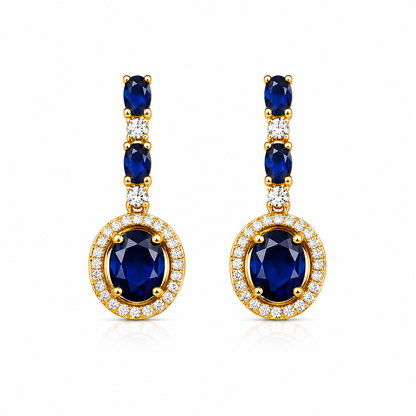 Sway CZ Stone Halo Drop Earrings for Girls & Women's