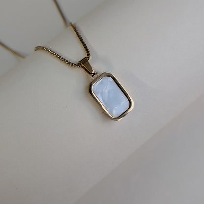 Reversible Gold Plated Dual Sided Black & White Enamel Pendant Necklace For Girls & Women