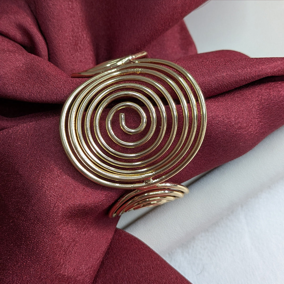 18K Gold Finish Spiral Cuff Bracelet for Girls & Women