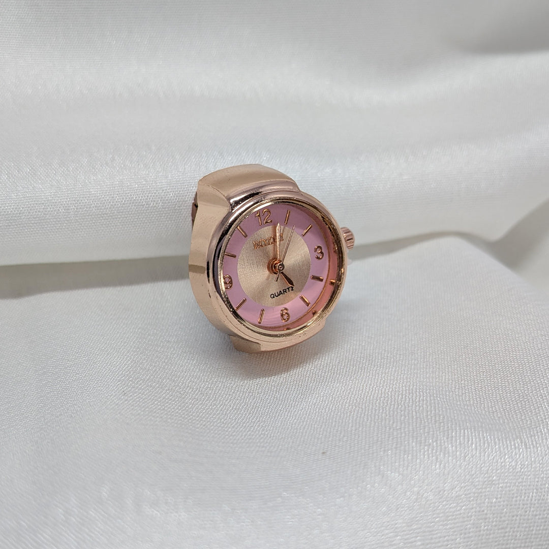 Rose Gold Stretchy Finger Ring Watch for Men & Women