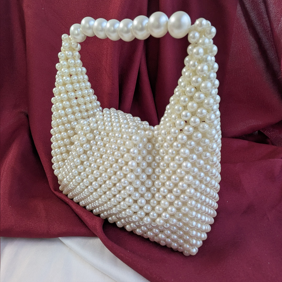 Handcrafted Pearl Beaded Handbag For Women