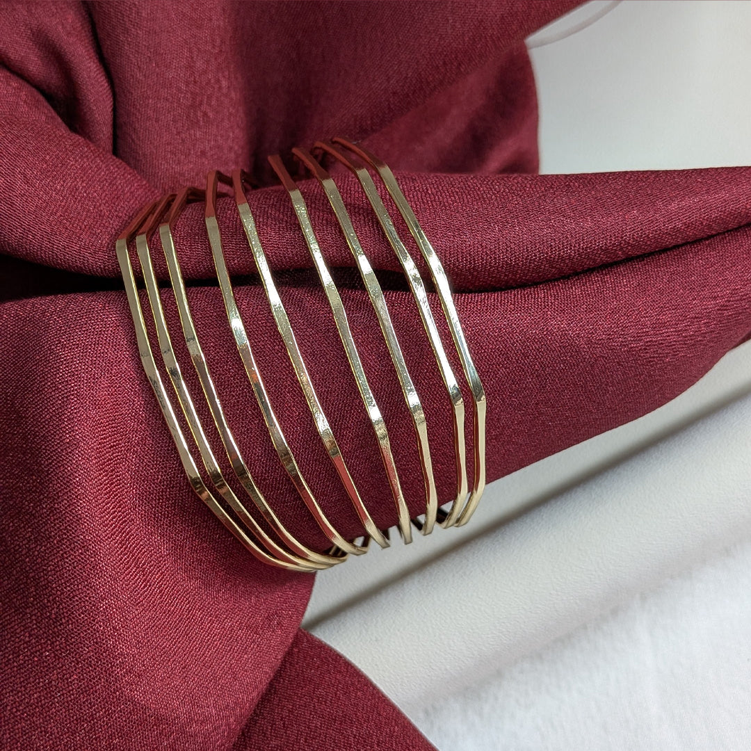 18K Gold Finish Strand Layered Bracelet for Girls & Women