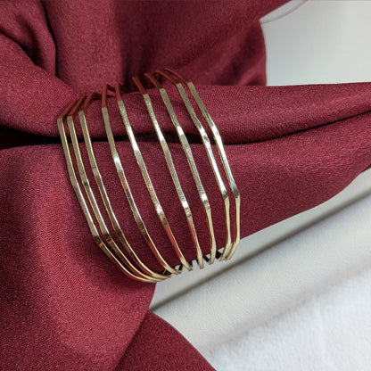 18K Gold Finish Strand Layered Bracelet for Girls & Women
