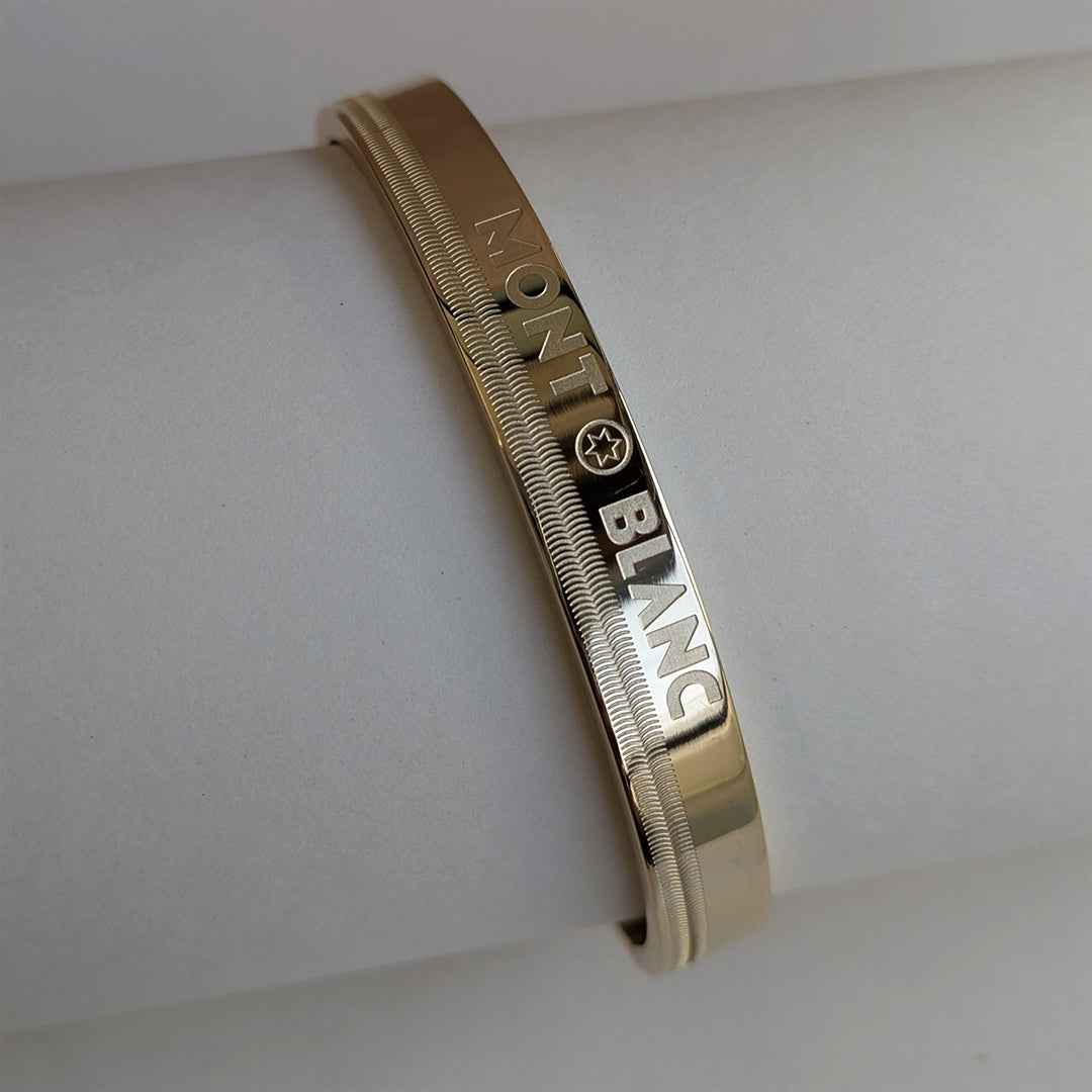 Gold Plated Montblanc Brand Inspired Designer Luxury Stainless Steel Bracelet For Men