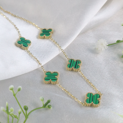 18K Gold Plated Eternal Five Clover Pendant Necklace ( Anti-Tarnish )