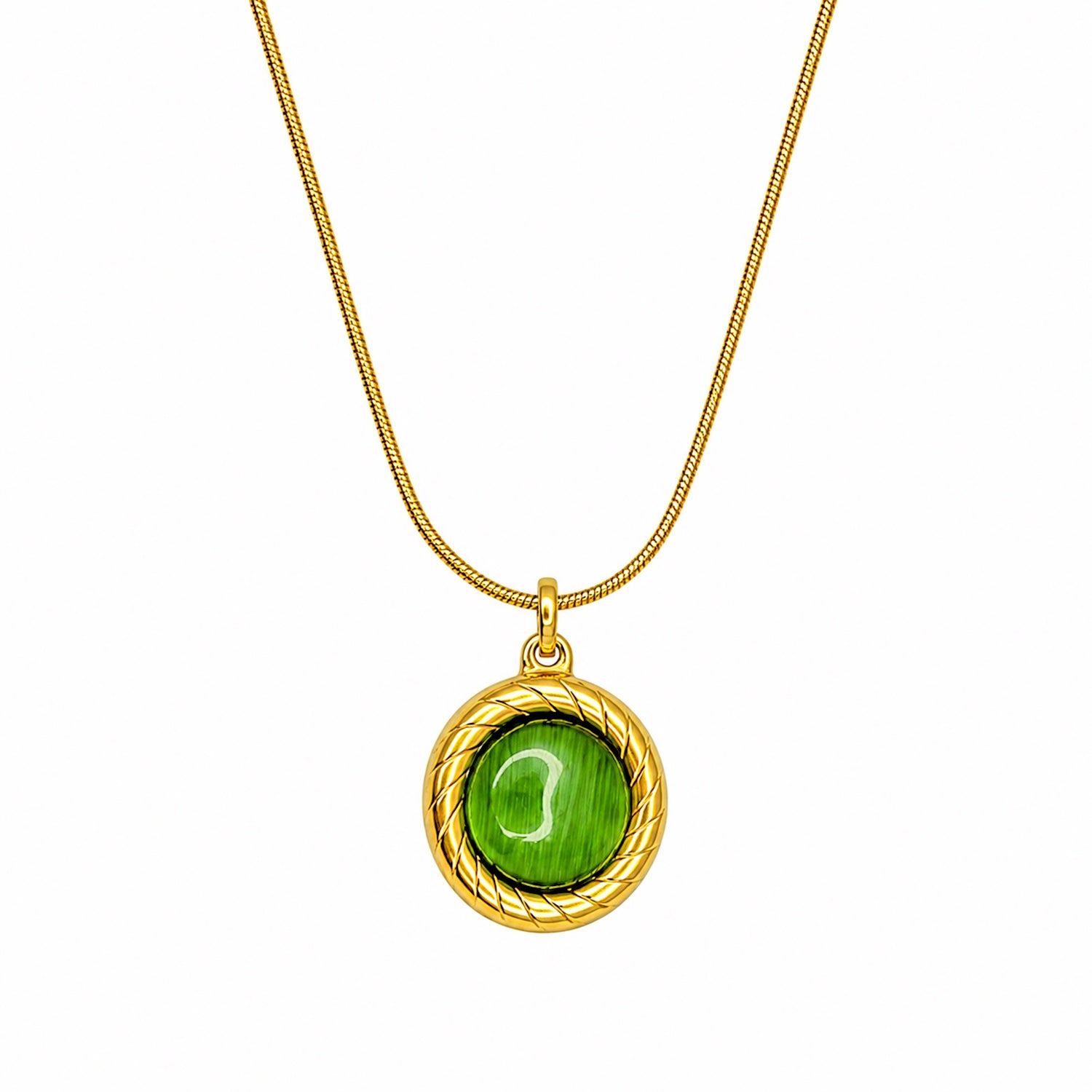 Modern Classic Round Stone Pendant For Girls & Women