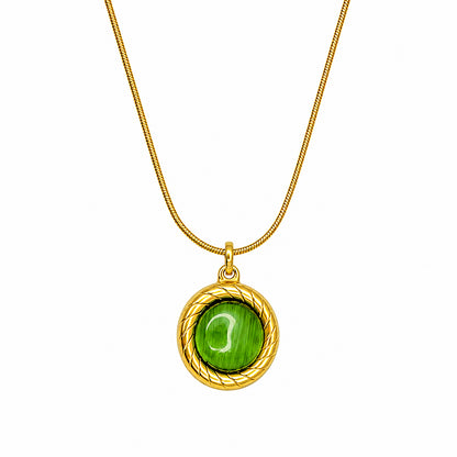 Modern Classic Round Stone Pendant For Girls & Women