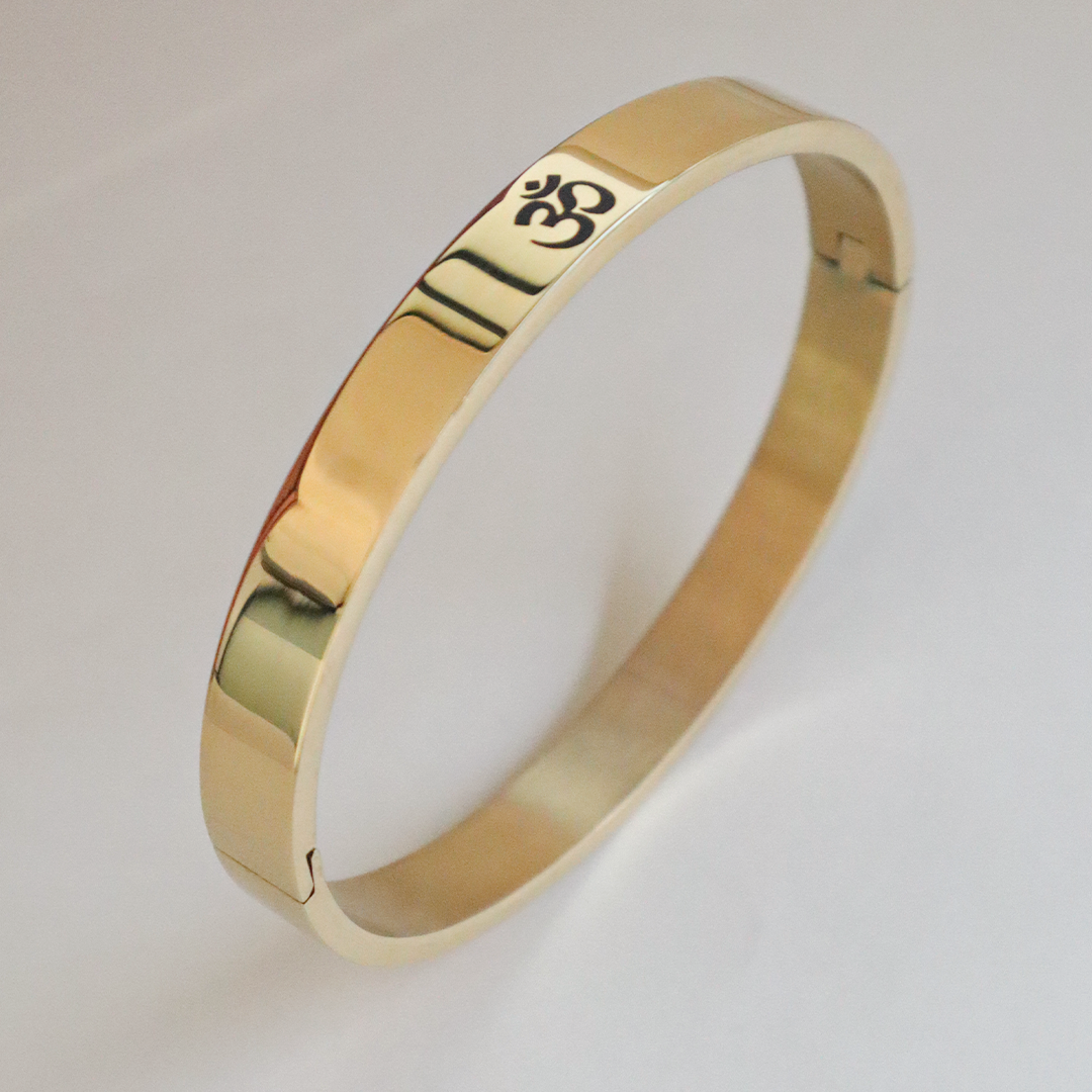 18k Gold Plated Men’s Bracelet Engraved with OM