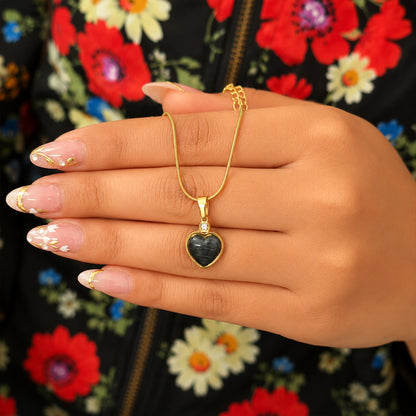 AD Stone Sapphire Pearl Heart Pendant for Girls & Women