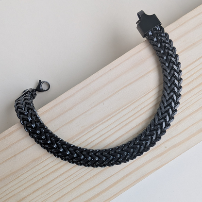 Classic Stainless Steel Woven Chain Bracelet For Men