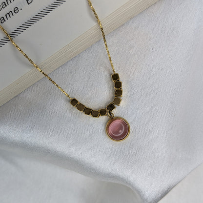 Gold Plated Geometric Beads & Stone Pendant for Women